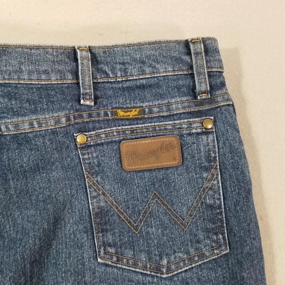 Wrangler jeans men's 40 x 30 Advanced Comfort slim straight Blue denim pants
